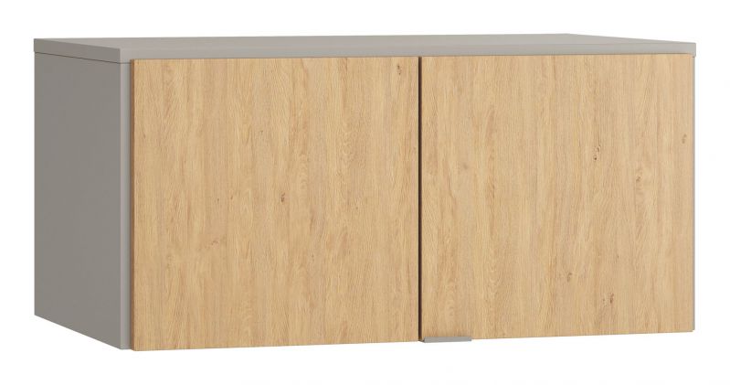 Élément pour armoire à deux portes Nanez 35, couleur : gris / chêne - Dimensions : 45 x 93 x 57 cm (H x L x P)