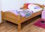 Lit d'enfant / lit de jeunesse en hêtre massif, couleur aulne 113C, avec sommier à lattes - 100 x 200 cm (L x l)