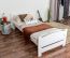 Lit simple / lit d'appoint en bois de pin massif, blanc 84, avec sommier à lattes - couchette 80 x 200 cm