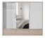 Armoire à portes coulissantes / Armoire Cerdanyola 07, Couleur : Chêne / Blanc - Dimensions : 222 x 269 x 64 cm (H x L x P)
