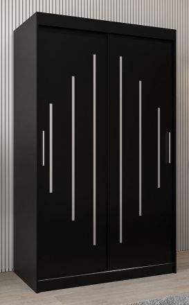 Armoire à portes coulissantes / Penderie Pilatus 02, Couleur : Noir - Dimensions : 200 x 120 x 62 cm ( h x l x p)