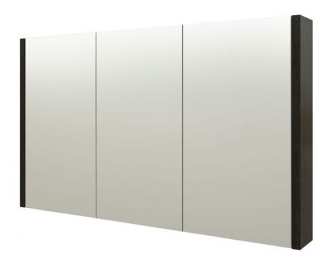 Salle de bain - Armoire de toilette Bidar 29, couleur : chêne noir - 65 x 110 x 12 cm (H x L x P)