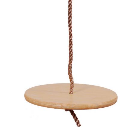 Balançoire disque en bois avec corde