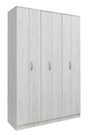 Armoire à portes battantes / armoire Muros 04, couleur : blanc chêne - 222 x 150 x 52 cm (H x L x P)