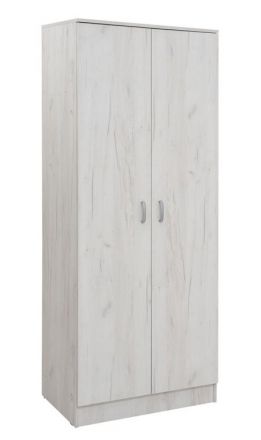 Armoire à portes battantes / armoire Sidonia 05, couleur : blanc chêne - 200 x 82 x 53 cm (H x L x P)
