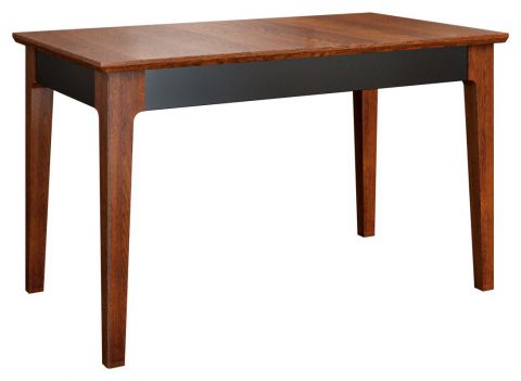 table de salle à manger extensible "Lopar" 31, couleur : noyer / noir, partiellement massif - Dimensions : 130 - 220 x 80 cm (L x P)