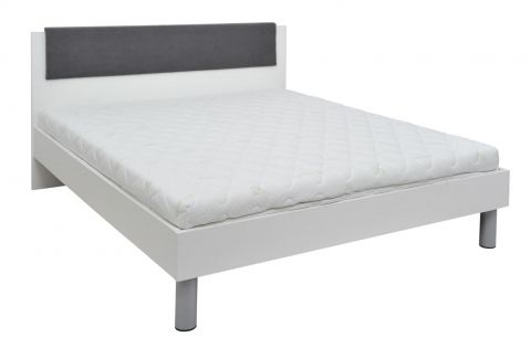 Bermeo 06, lit pour jeunes, couleur : blanc / gris - 160 x 200 cm (L x l)