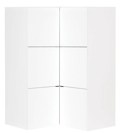 Chambre d'adolescents - Armoire d'angle Marincho 11, couleur : blanc - Dimensions : 159 x 105 x 106 cm (h x l x p)