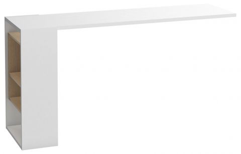 Bureau pour la série Minnea, couleur : blanc / chêne - Dimensions : 72 x 142 x 42 cm (H x L x P)