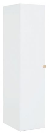 Chambre d'adolescents - armoire à portes battantes / armoire Skalle 09, couleur : blanc - Dimensions : 206 x 47 x 60 cm (H x L x P)