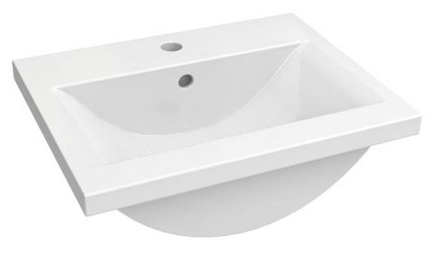 Salle de bain - lavabo Jammu 01, couleur : blanc - 18 x 51 x 39 cm (h x l x p)