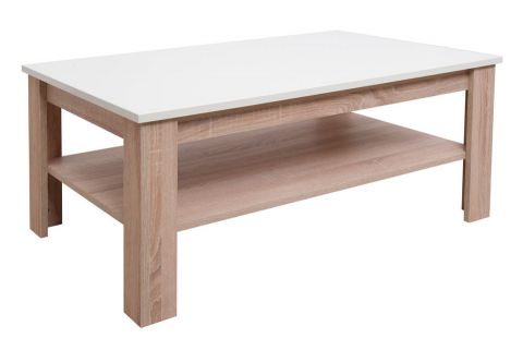 Table basse Comillas 01, couleur : chêne brun / crème - 102 x 64 x 47 cm (L x P x H)