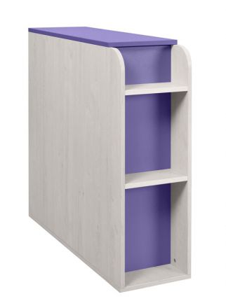Chambre d'enfant - coffre Luis 03, couleur : chêne blanc / violet - 92 x 30 x 103 cm (h x l x p)