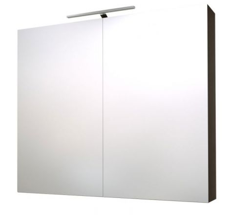Salle de bain - Armoire de toilette Nadiad 13, couleur : chêne noir - 70 x 80 x 14 cm (H x L x P)