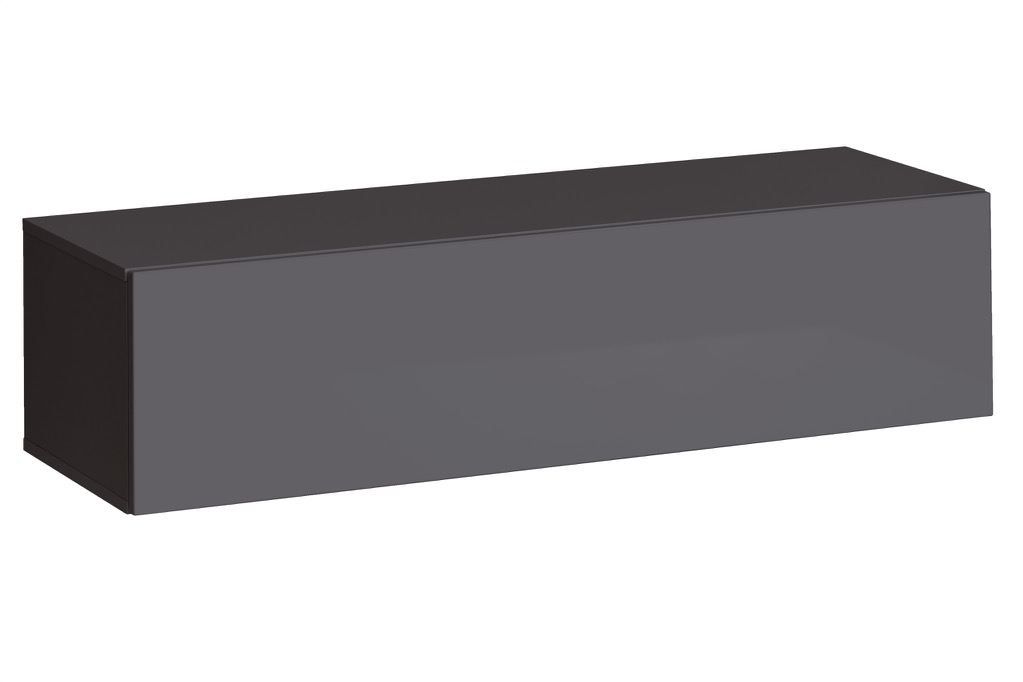 Elégant meuble TV Fardalen 31, couleur : gris - dimensions : 30 x 120 x 40 cm (h x l x p), avec deux compartiments
