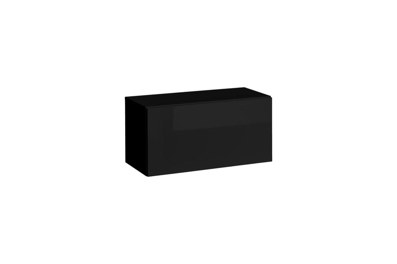 Armoire suspendue Trengereid 09, Couleur : Noir - dimensions : 35 x 70 x 32 cm (h x l x p), avec fonction push-to-open