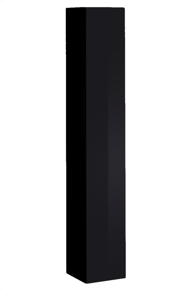 Armoire suspendue moderne Fardalen 02, Couleur : Noir - Dimensions : 180 x 30 x 30 cm (h x l x p), avec fonction push-to-open