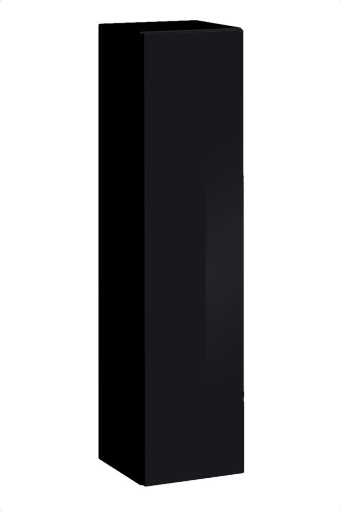 Armoire suspendue Fardalen 06, Couleur : Noir - dimensions : 120 x 30 x 30 cm (h x l x p), avec push-to-open