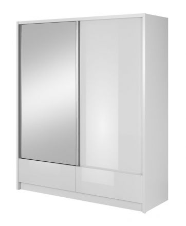Armoire de toilette avec grand espace de rangement Anfield 03, Couleur : Blanc brillant - Dimensions : 214 x 184 x 62 cm (h x l x p), avec deux tiroirs et six compartiments