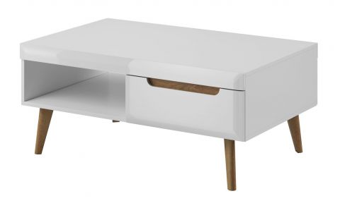 Table basse au design épuré Cathcart 02, Couleur : Chêne Riviera / Blanc - Dimensions : 46 x 107 x 67 cm (H x L x P)