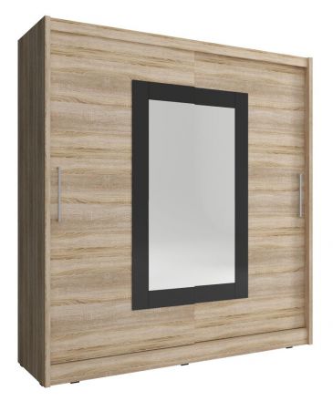 Armoire à portes coulissantes au design moderne Bickleigh 28, Couleur : Chêne de Sonoma - Dimensions : 214 x 200 x 62 cm (H x L x P)