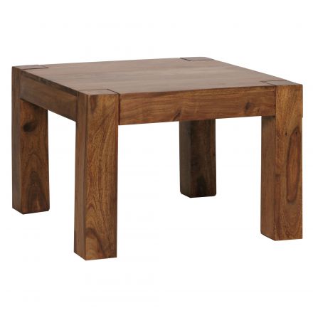 Table basse en bois massif de Sheesham Apolo 160, Couleur : Sheesham - Dimensions : 40 x 60 x 60 cm (h x l x p), avec un grain de bois unique