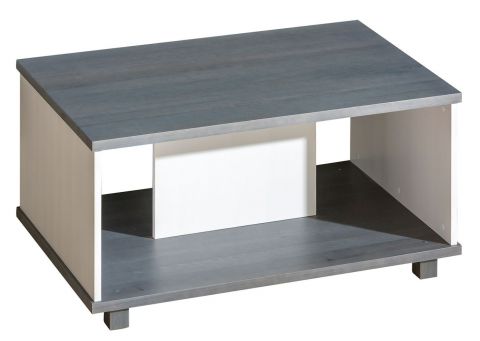 Chambre des jeunes - table basse Hermann 11, couleur : blanc blanchi / gris, solide - 110 x 70 x 56 cm (L x P x H)