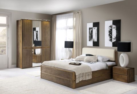 Chambre à coucher complète - Ensemble J Fazenda, 4 - pièces, partiellement massif, couleur : brun foncé