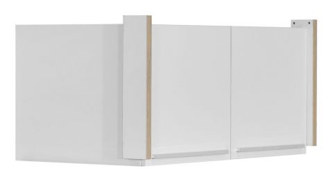 Rehausse pour armoire à portes battantes / Armoire Cerdanyola, deux portes, Couleur : Chêne / Blanc - Dimensions : 45 x 100 x 56 cm (H x L x P)