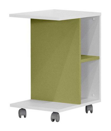 Chambre d'enfant - Table basse / Table d'appoint Koa 09, Couleur : Blanc / Vert - Dimensions : 50 x 35 x 62 cm (l x p x h)