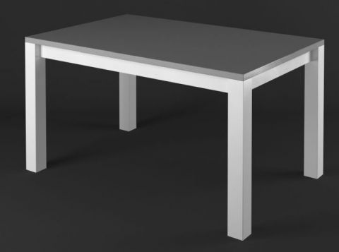 Table de salle à manger en bois de pin massif, blanc / gris Lagopus 19 - Dimensions : 120 x 70 cm (L x P)