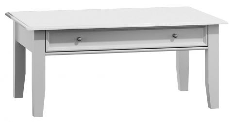 Table basse Gyronde 06, pin massif, laqué blanc - 122 x 71 x 48 cm (L x P x H)