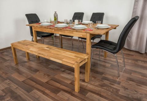 Table de salle à manger Wooden Nature 116 en chêne massif huilé - 140 - 180 x 90 cm (L x P)