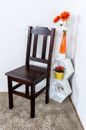 Chaise en pin massif, couleur noyer rustique Junco 248 - Dimensions : 90 x 36,50 x 38 cm (H x L x P)