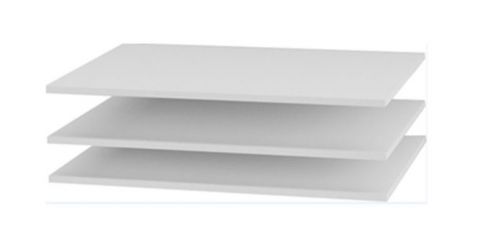 Étagères pour l'armoire à portes battantes Nafplio, Couleur : Blanc- Dimensions : 2 x 88 x 55 cm (H x L x P)