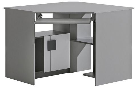 Chambre des jeunes - bureau Elias 11, couleur : blanc / gris - Dimensions : 78 x 97 x 97 cm (h x l x p)