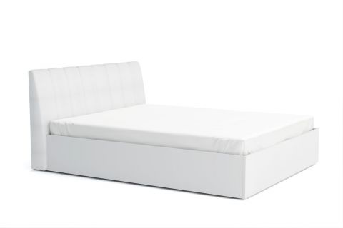 Lit double avec rangement Farsala 08, couleur : blanc - Surface inclinable : 180 x 200 cm (l x L)