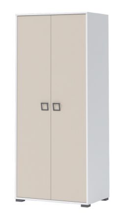 Armoire à portes battantes / armoire 12, couleur : blanc / crème - Dimensions : 198 x 84 x 56 cm (H x L x P)