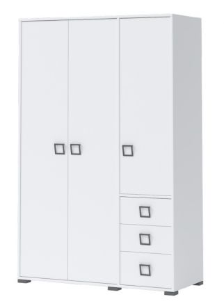 Chambre d'enfant - Armoire à portes battantes / armoire Benjamin 14, couleur : blanc - Dimensions : 198 x 126 x 56 cm (H x L x P)