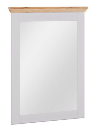 Miroir Cuenca 11, Couleur : Chêne / Blanc - Dimensions : 103 x 80 x 6 cm (H x L x P)