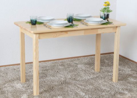 Table en bois de pin massif naturel Junco 227D (carré) - 120 x 60 cm (L x P)