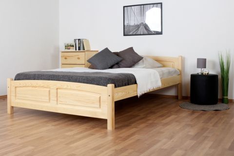 Lit simple / lit d'appoint en bois de pin massif, naturel 79, avec sommier à lattes - 140 x 200 cm (l x L)