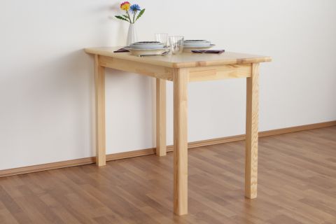Table en bois de pin massif naturel Junco 227C (carré) - 110 x 60 cm (L x P)
