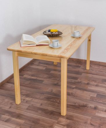 Table en bois de pin massif naturel 001 (rectangulaire) - Dimensions 150 x 75 cm (L x P)