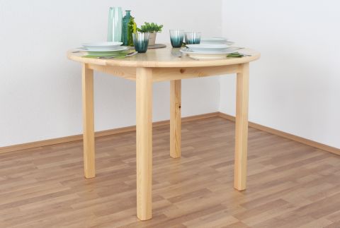 Table en bois de pin massif naturel 003 (ronde) - Ø 100 cm