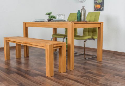 Table de salle à manger Wooden Nature 114 en bois de coeur de hêtre massif huilé - 140 x 90 cm (L x P)