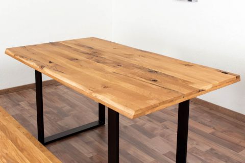 Table de salle à manger Wooden Nature 413 chêne massif huilé, plateau lisse - 160 x 90 cm (L x P)