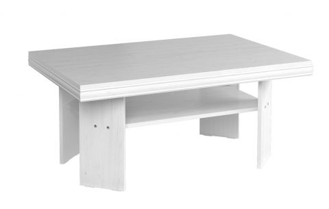 Table basse Sentis 20, couleur : blanc pin - 53 x 120 x 80 cm (H x L x P)