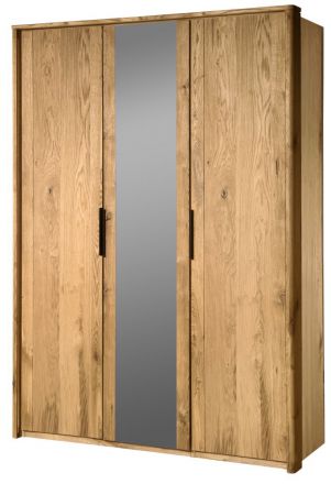 Armoire à portes battantes / armoire avec cadre Teresina 02, couleur : naturel, chêne massif - 222 x 155 x 64 (H x L x P)