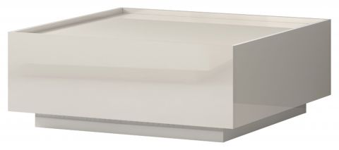 Table basse Garim 42, couleur : beige brillant - 90 x 90 x 36 cm (L x P x H)